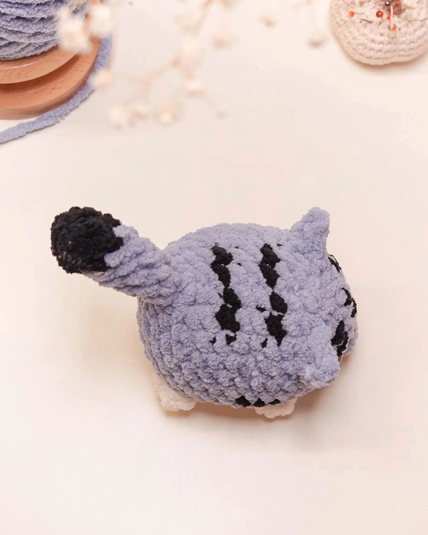 Kpop Lazy Silly Blue Tiger Crochet Pattern, no sew amigurumi crochet patterns