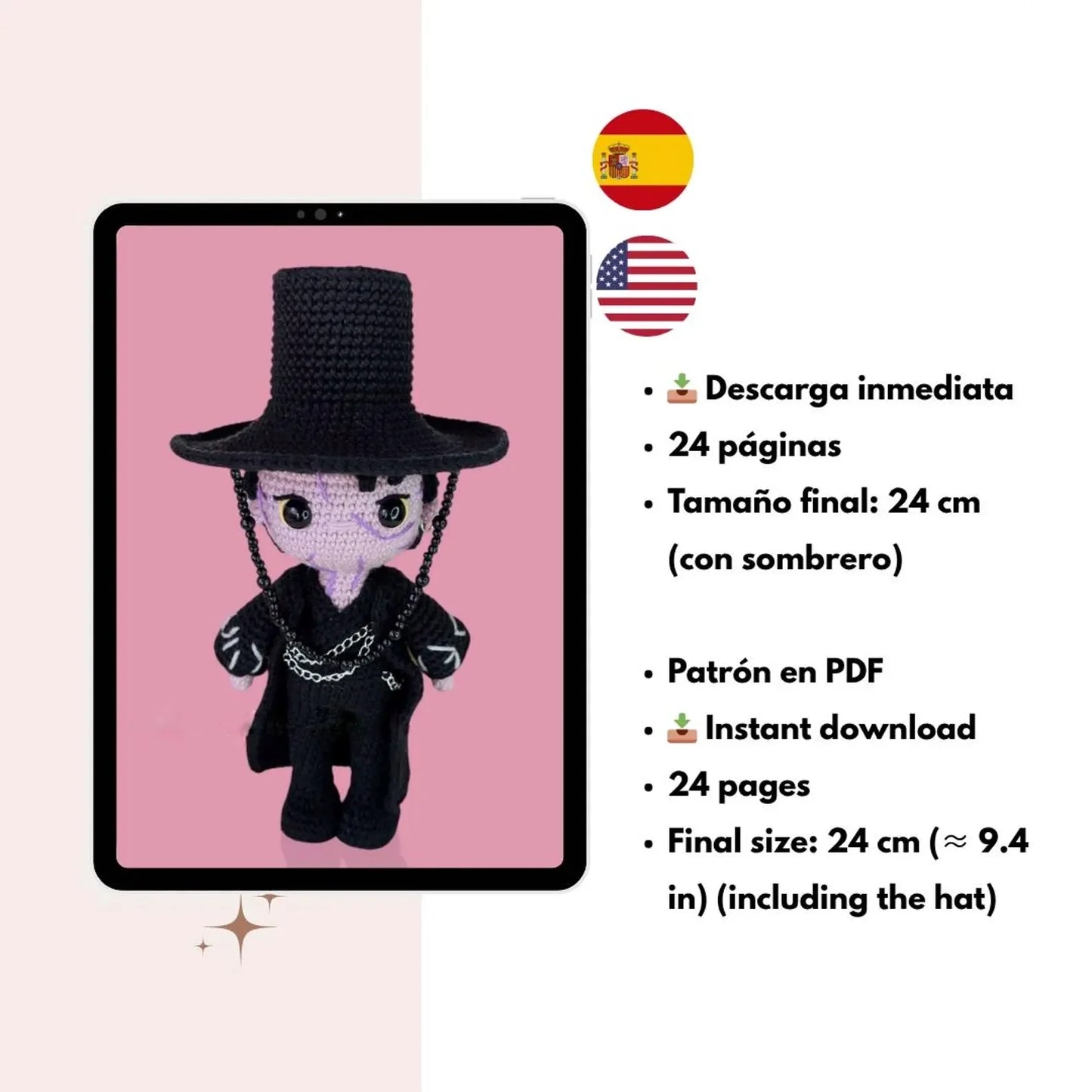 K-Pop Hero Crochet Pattern – Chibi Amigurumi PDF Digital Download