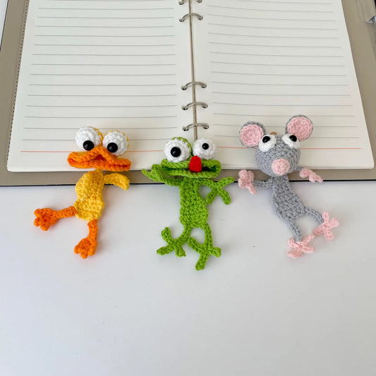 Funny Animal Bookmark Crochet Pattern Bundle – 3-in-1 PDF Tutorial (Lizard, Flat Rat, Silly Duck)