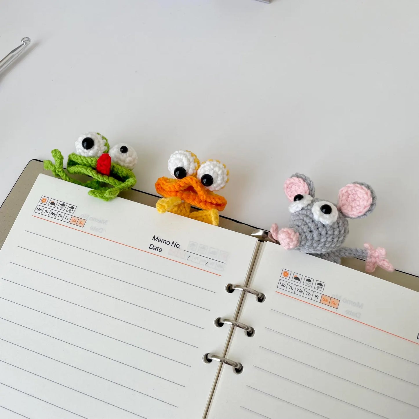 Funny Animal Bookmark Crochet Pattern Bundle – 3-in-1 PDF Tutorial (Lizard, Flat Rat, Silly Duck)