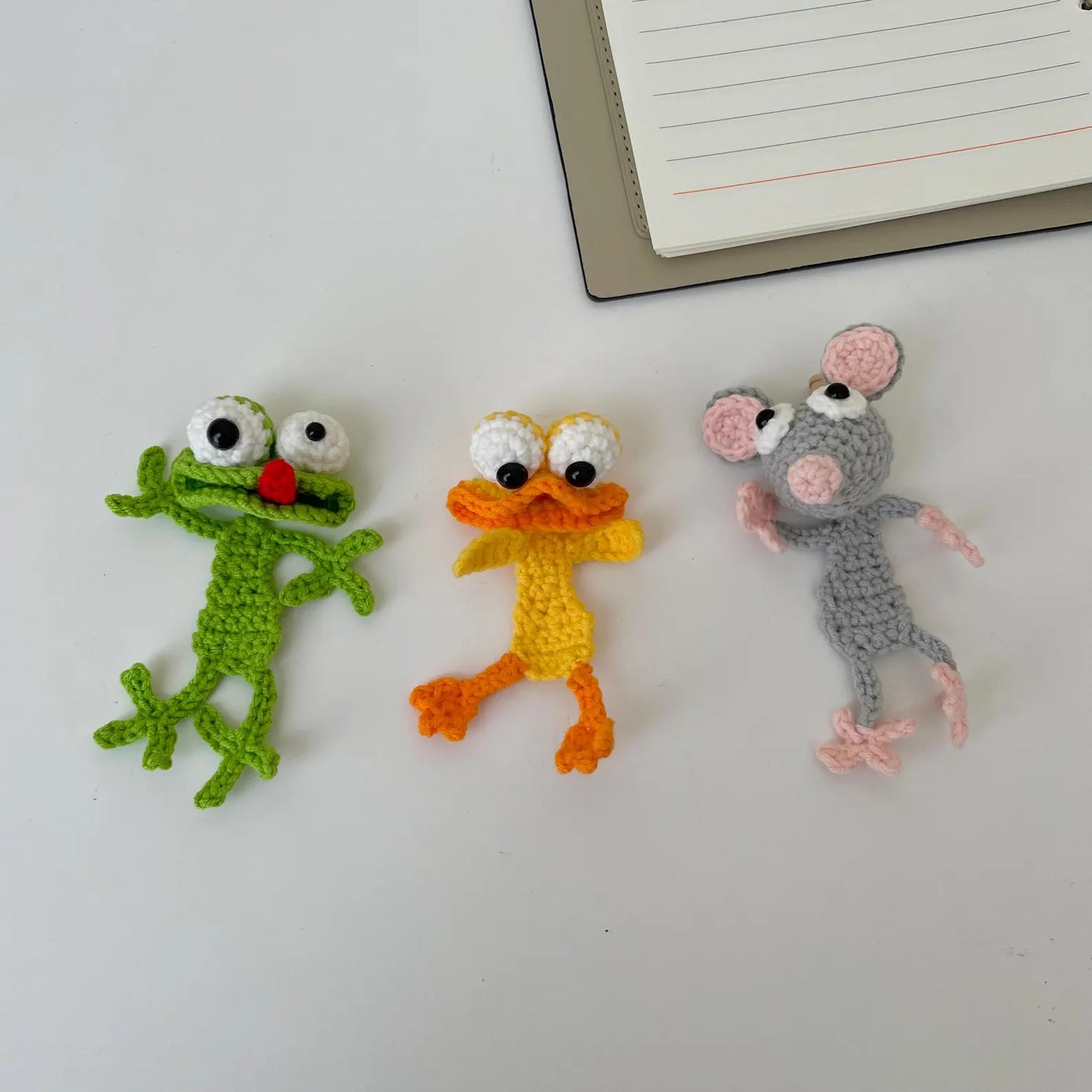 Funny Animal Bookmark Crochet Pattern Bundle – 3-in-1 PDF Tutorial (Lizard, Flat Rat, Silly Duck)