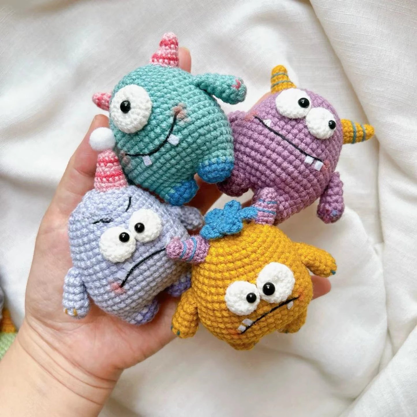 Mini Monsters Crochet Pattern Set – Cute Amigurumi Keychains (PDF Tutorial)