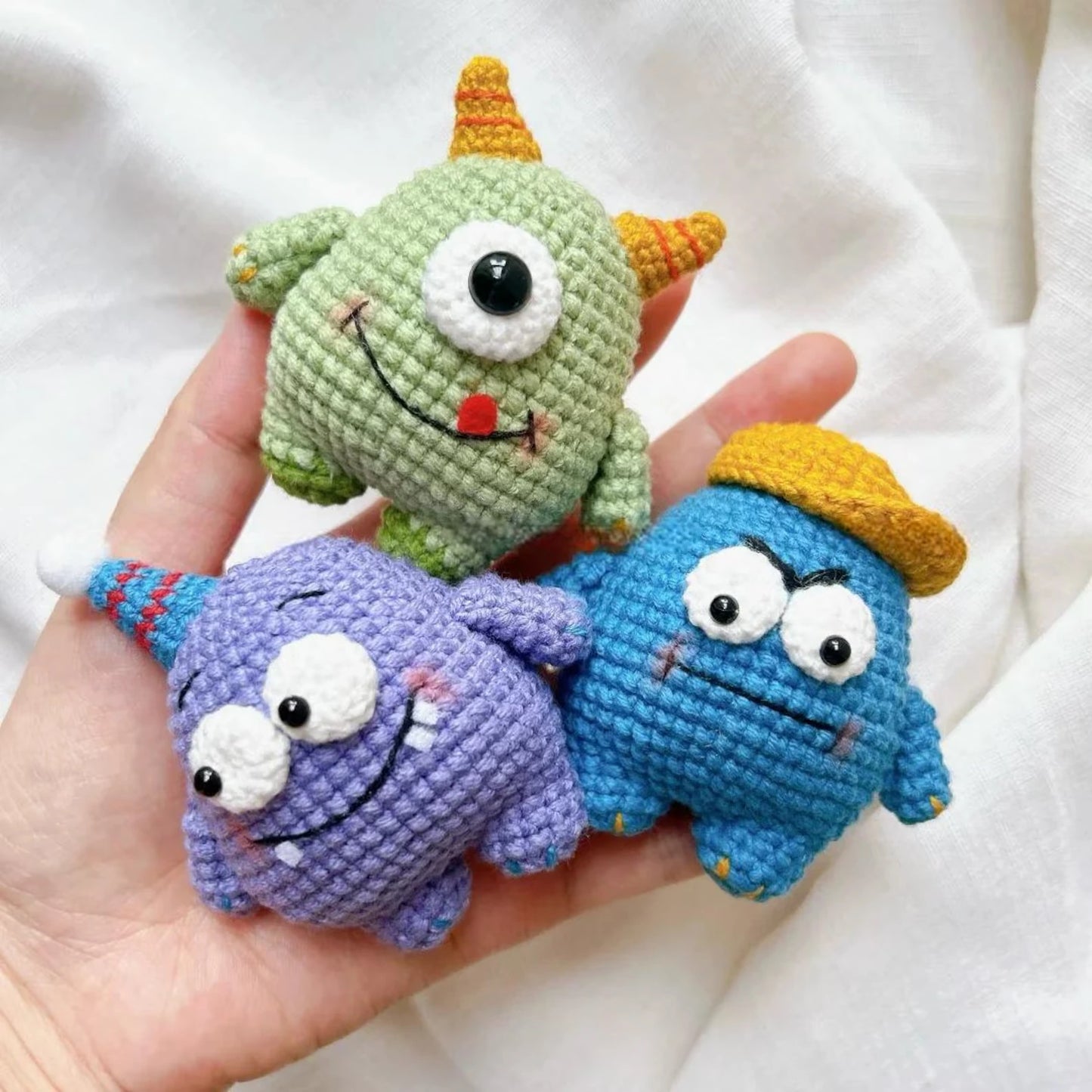 Mini Monsters Crochet Pattern Set – Cute Amigurumi Keychains (PDF Tutorial)