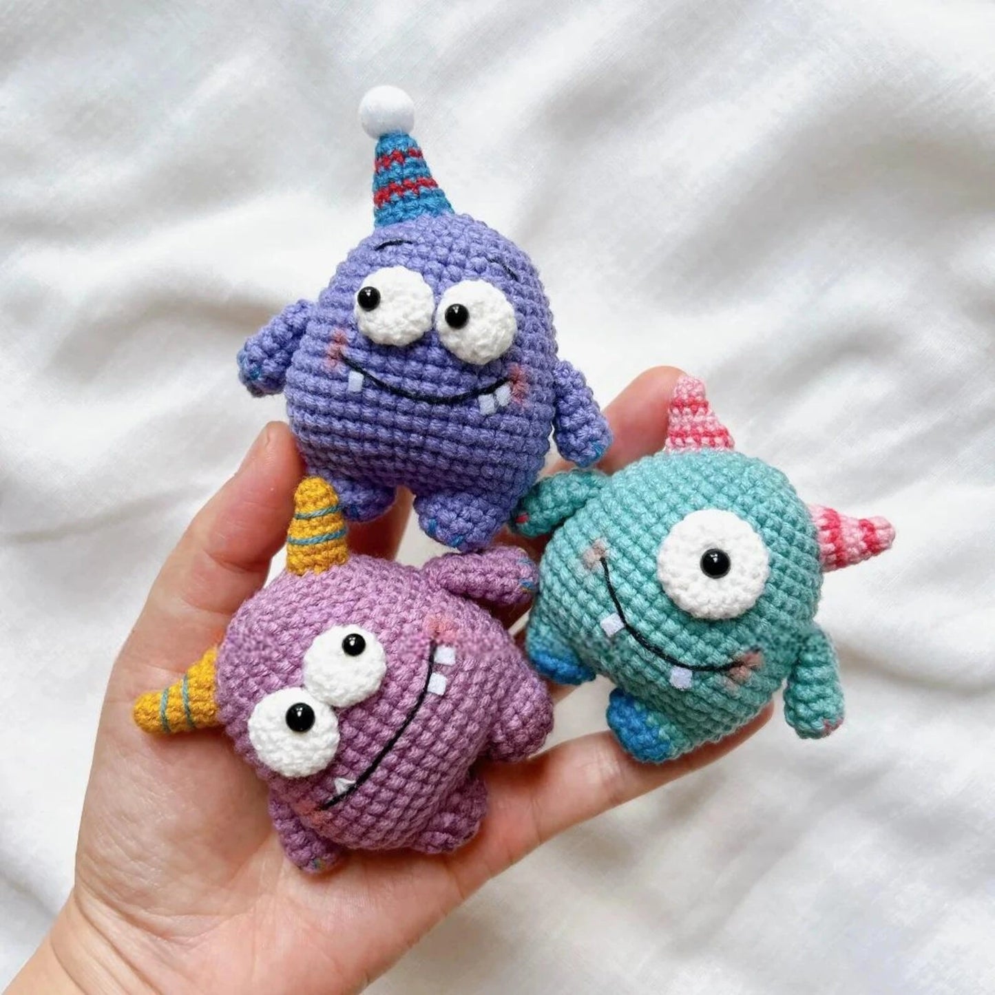 Mini Monsters Crochet Pattern Set – Cute Amigurumi Keychains (PDF Tutorial)
