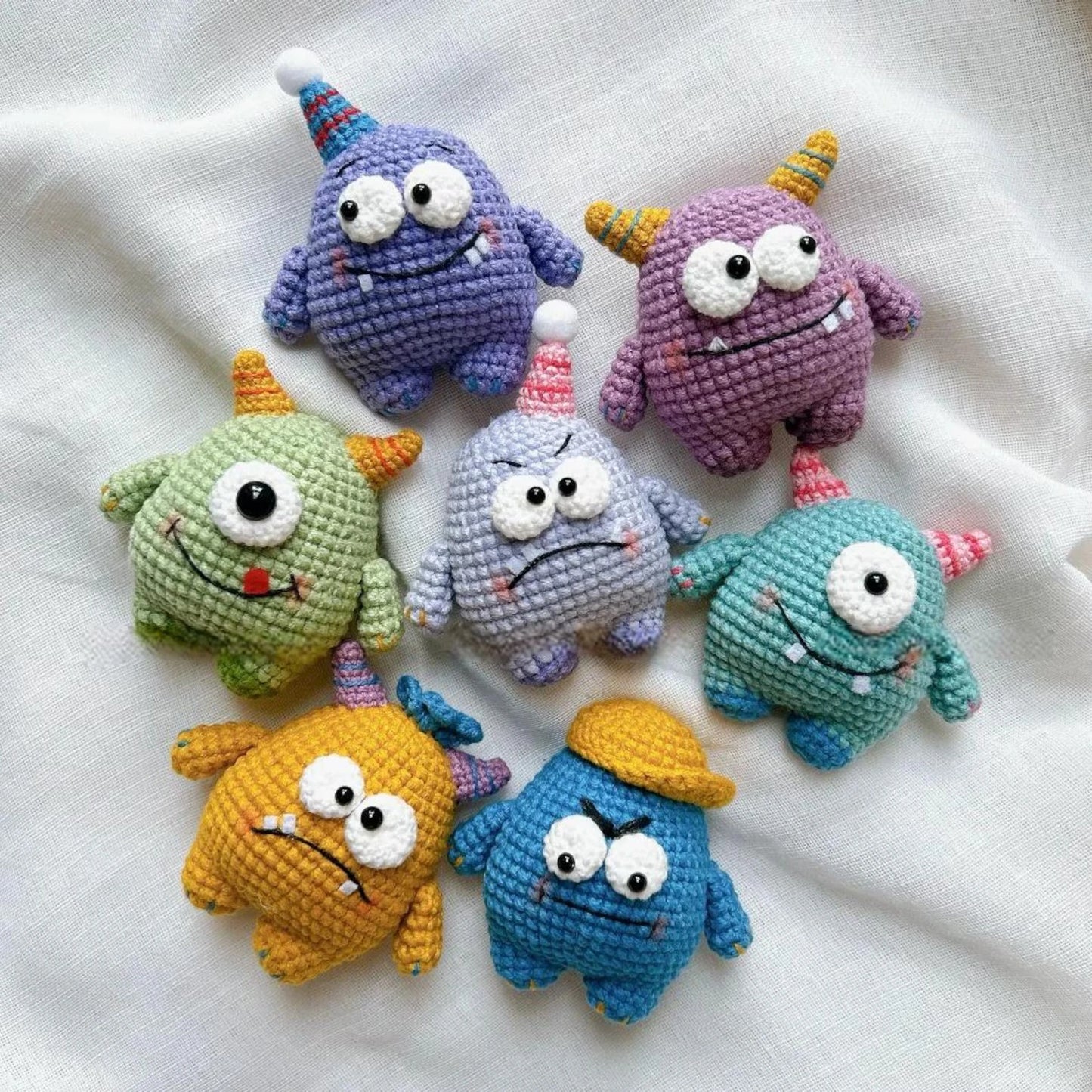 Mini Monsters Crochet Pattern Set – Cute Amigurumi Keychains (PDF Tutorial)