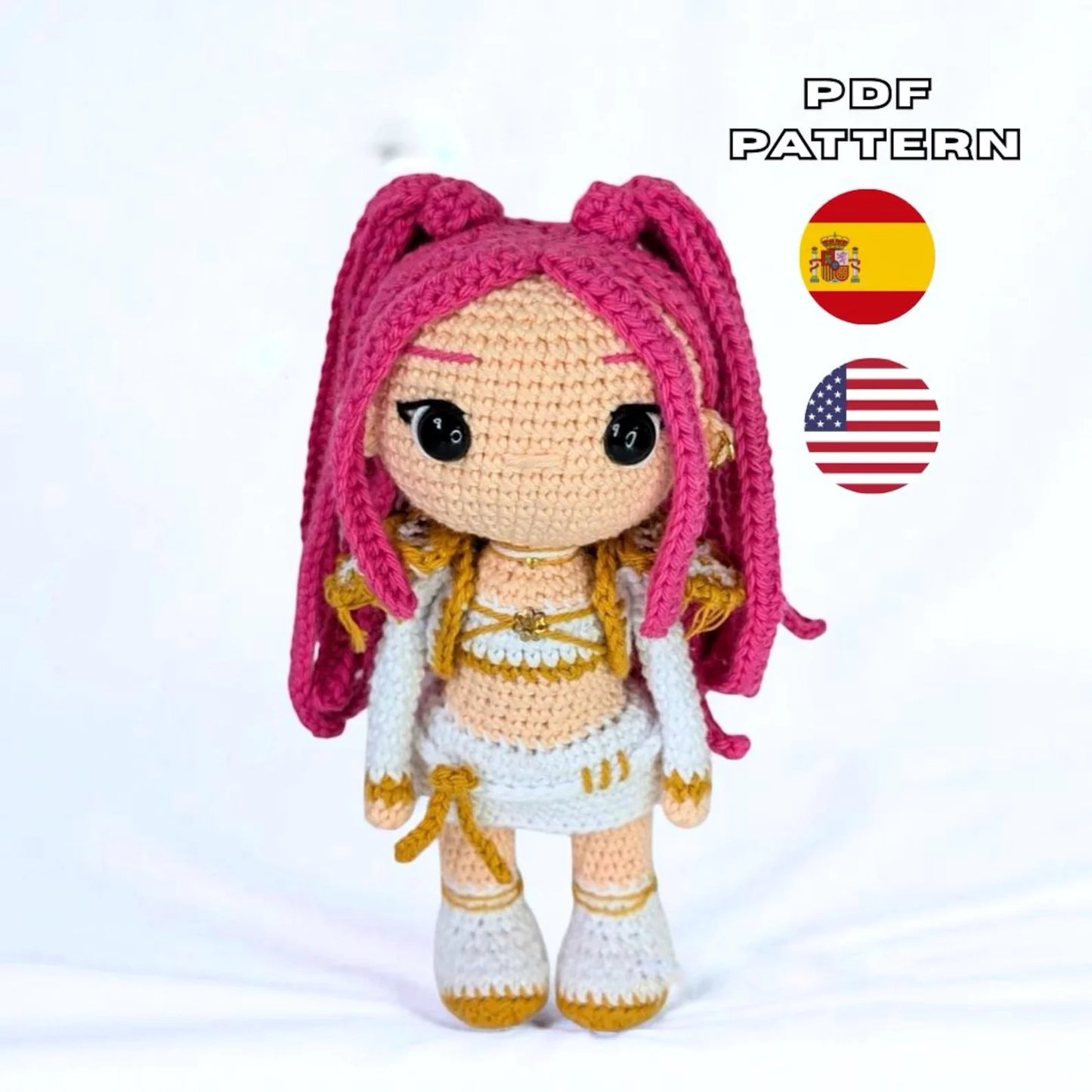 KPOP Magic Warriors Crochet Pattern Bundle – 3 Chibi Amigurumi Dolls (PDF Patterns)