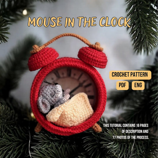 Mouse in the Clock – Christmas Amigurumi Crochet Pattern (PDF)