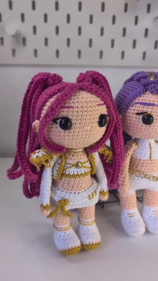 KPOP Magic Warriors Crochet Pattern Bundle – 3 Chibi Amigurumi Dolls (PDF Patterns)